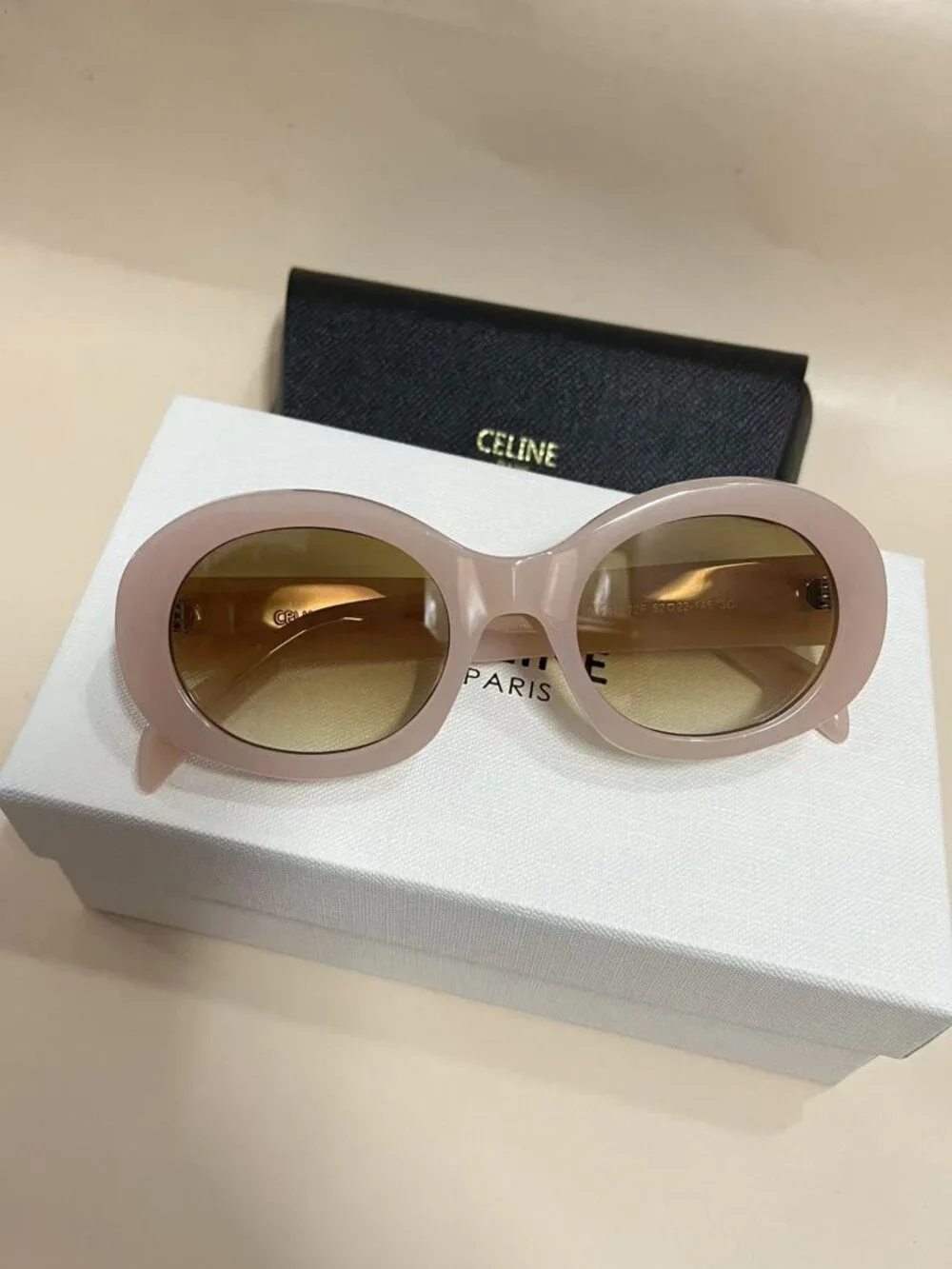 Celine Oval Pink Sunglasses - Smoky Brown Lenses - Brand New